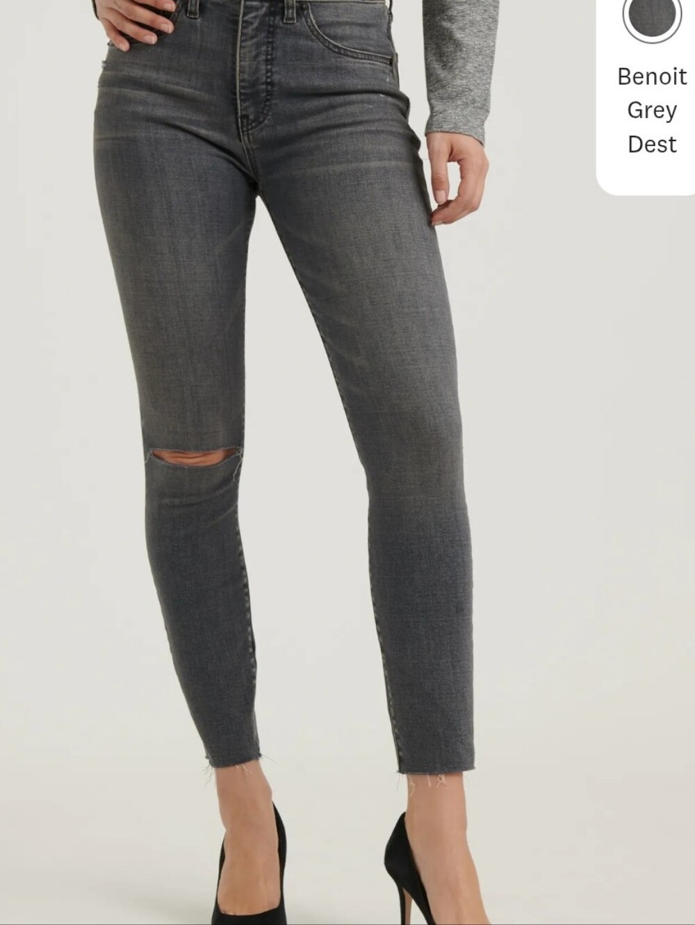 Lucky Brand Women’s High Rise Gray Distressed Skinny Jeans NWT
